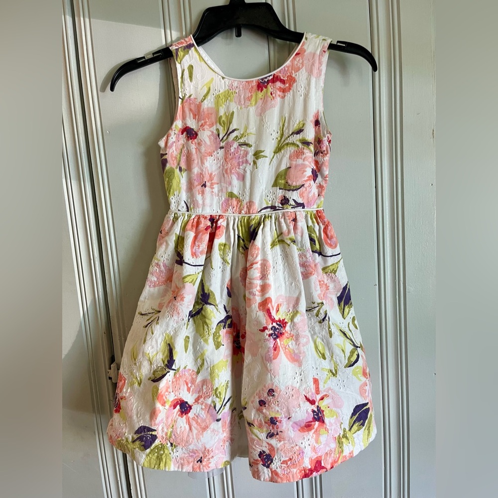 Girls Floral Eyelet Dress size 7